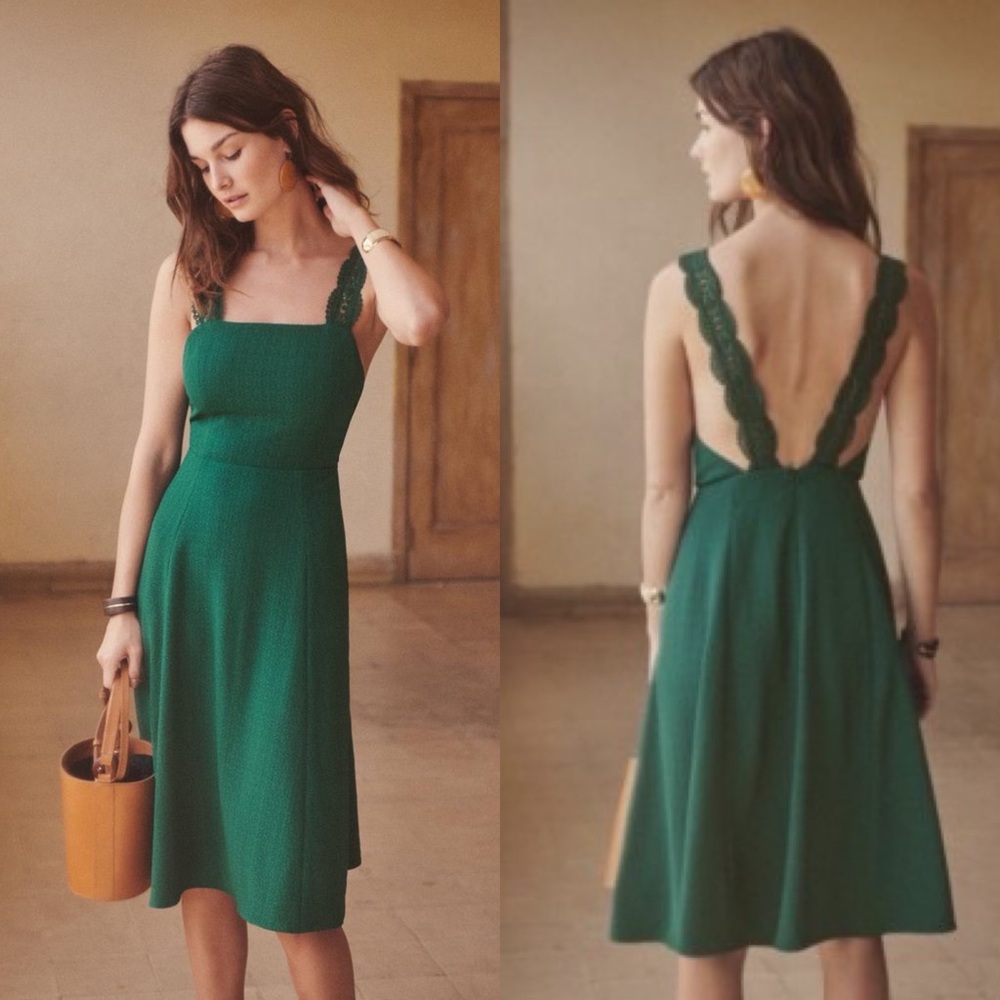 Sezane Green Edna Dress